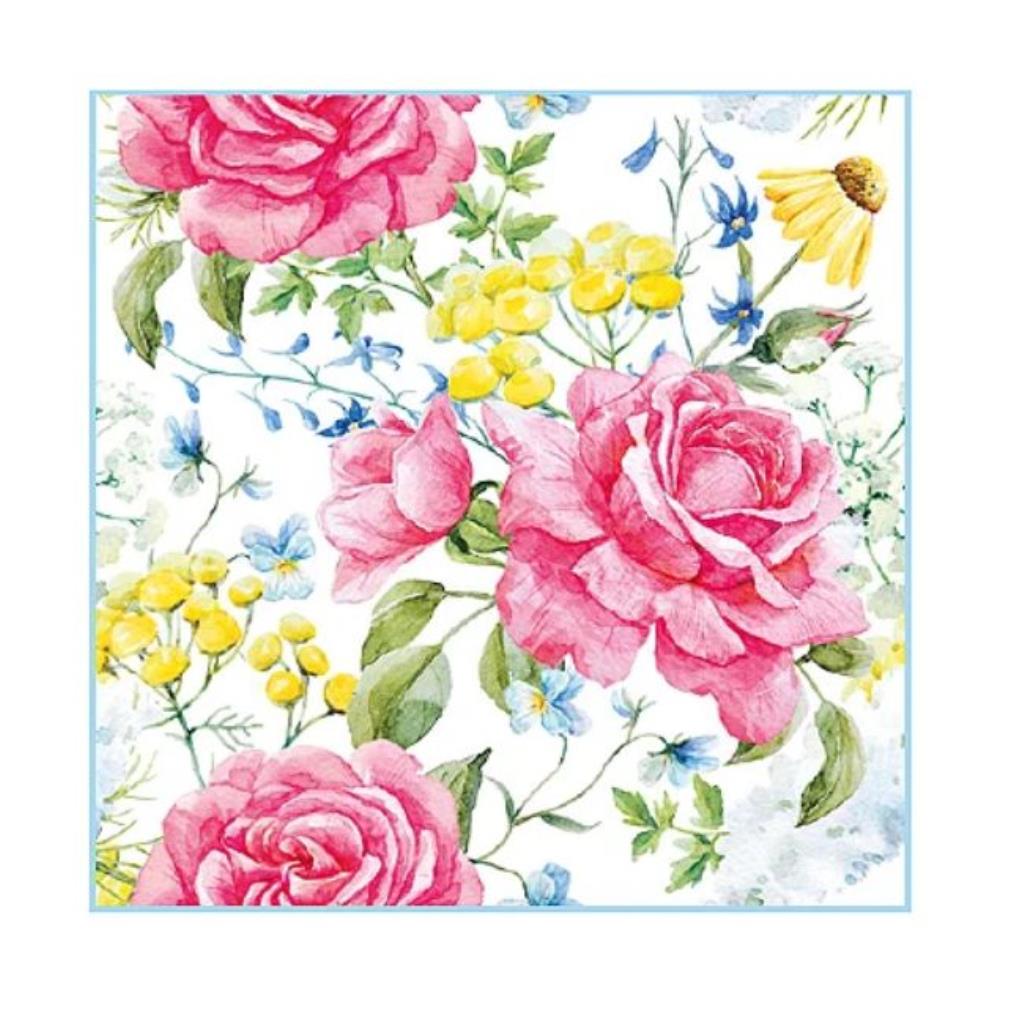 Guardanapo decoupage 33 x 33 ROSAS com 2 peças