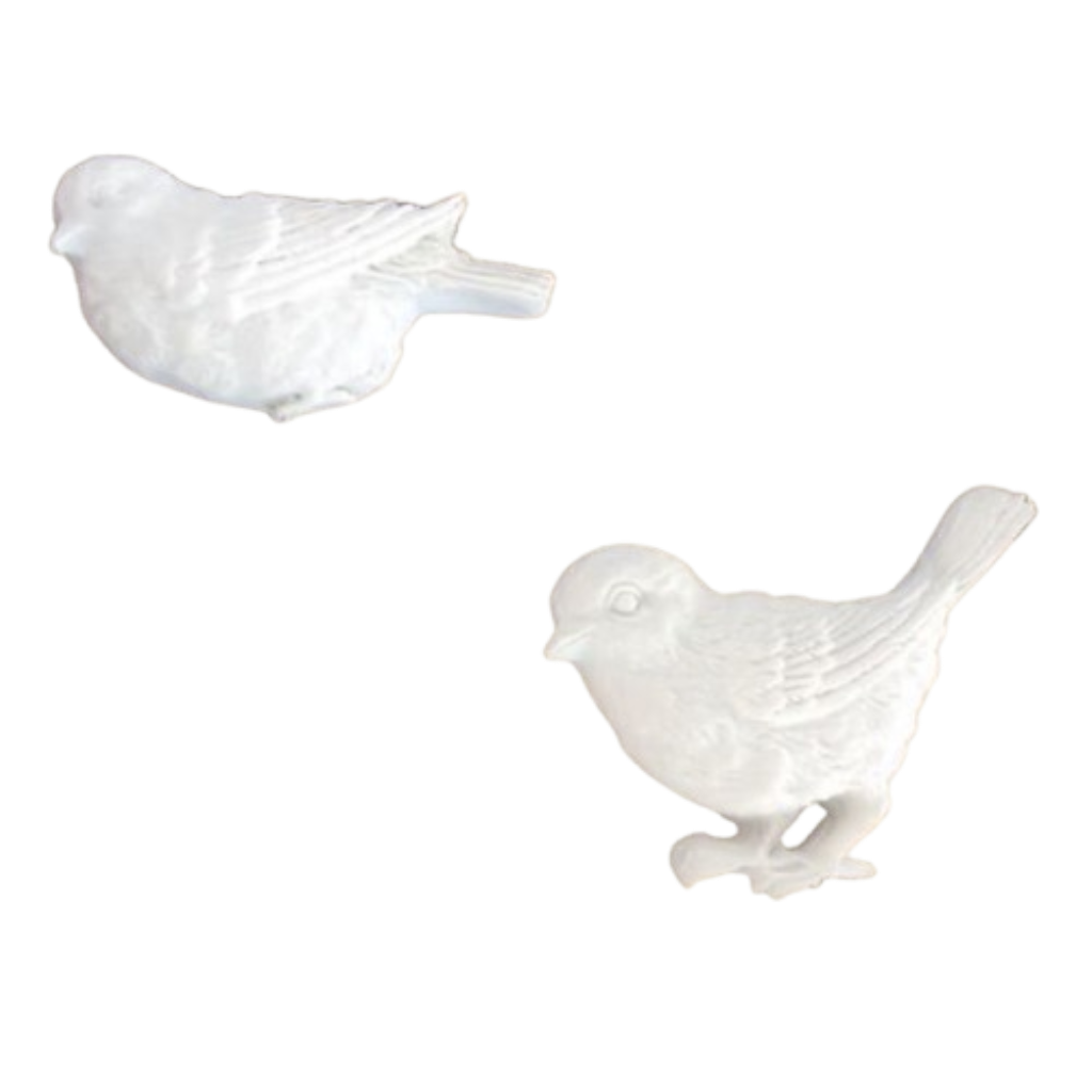 Aplique Passarinho com 2 unidades  3x4 cm Resina