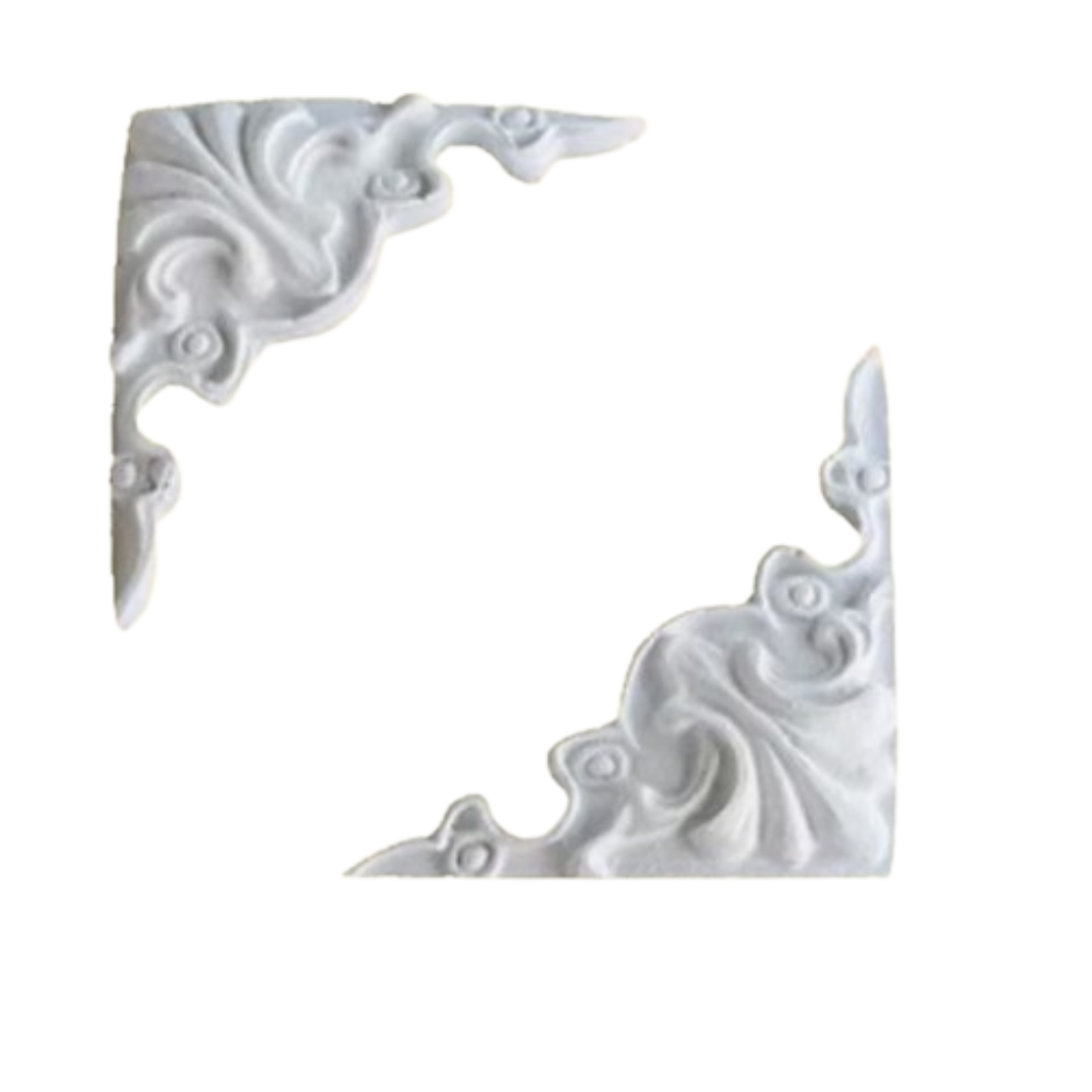 Aplique Cantoneira reta pacote  2 unidades - 7x7,5 cm resina