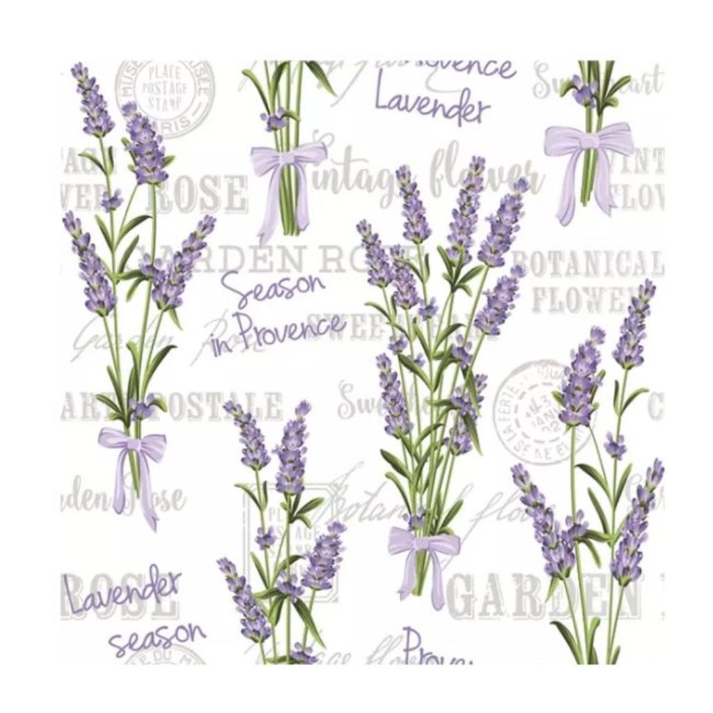 Guardanapo decoupage 33 x 33 " Lavender Season in Provence " com 2 peças