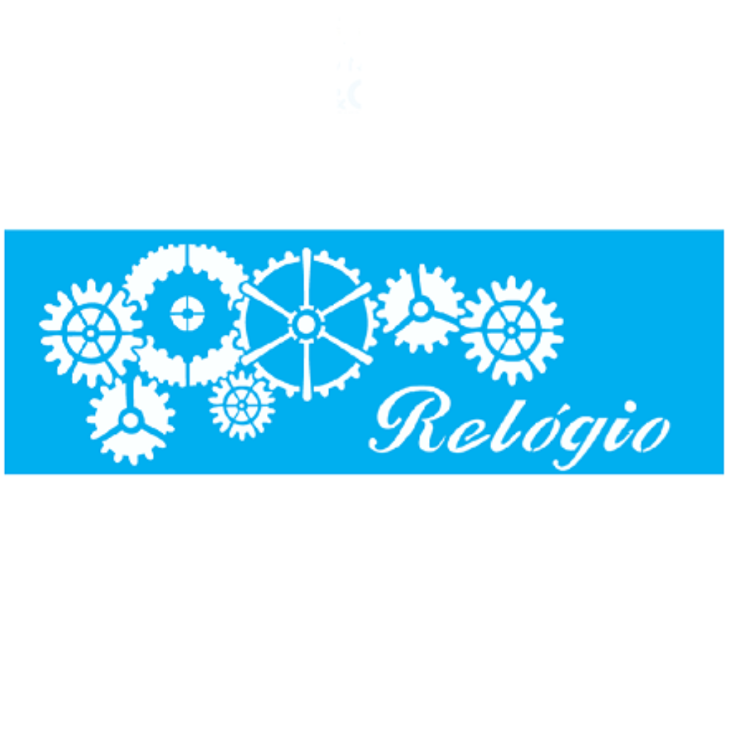 Stencil Retangular - Relógio - 10x30