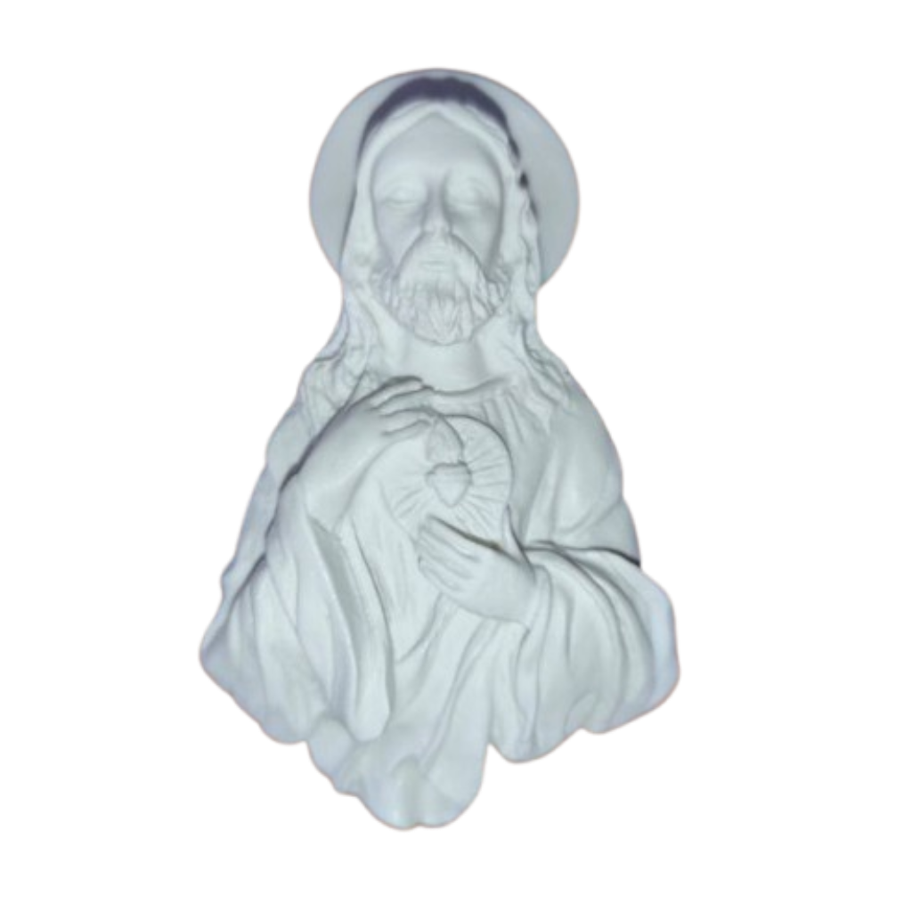Aplique Sagrado Coração de jesus 10x6 cm Resina
