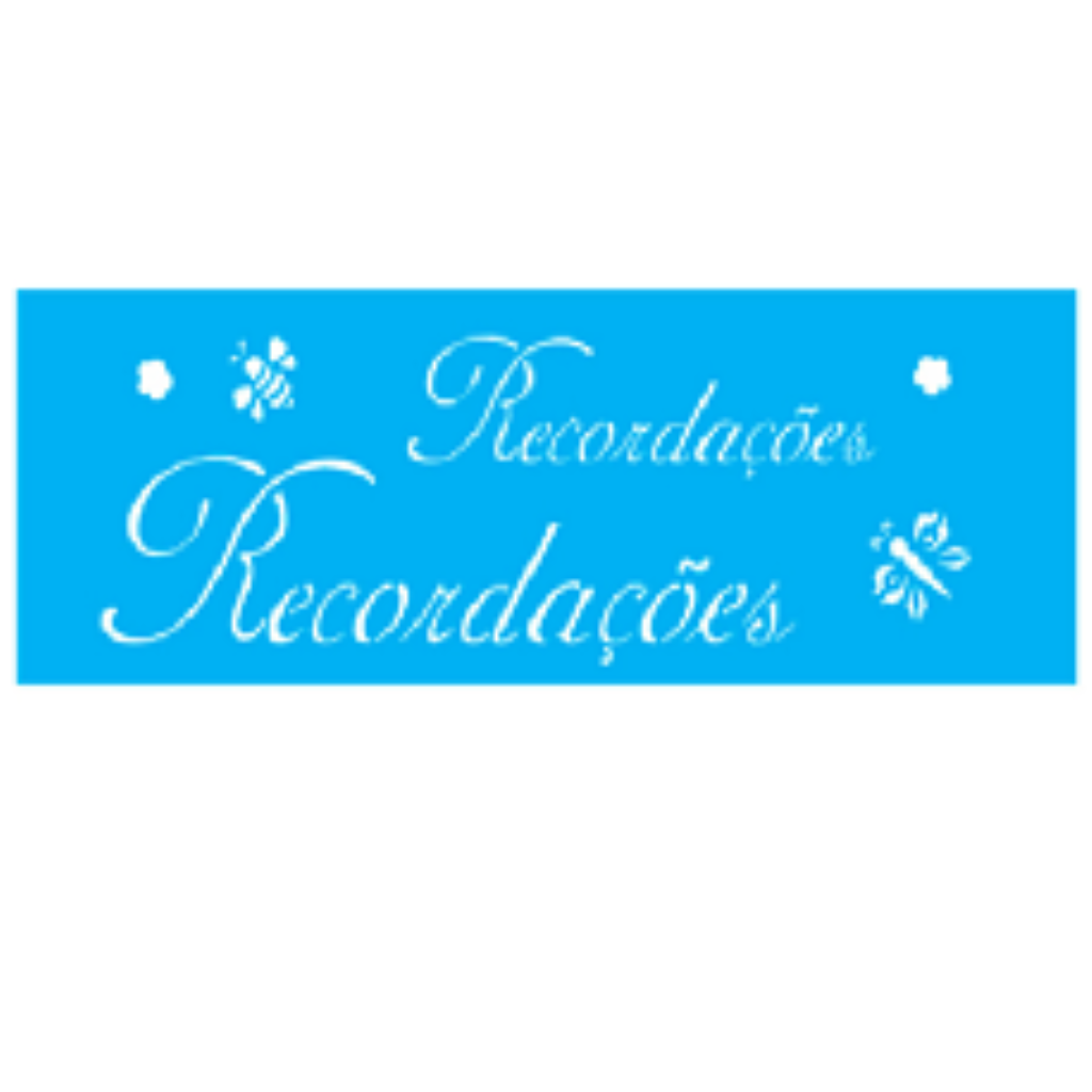 Stencil Retangular - Recordações - 10x30