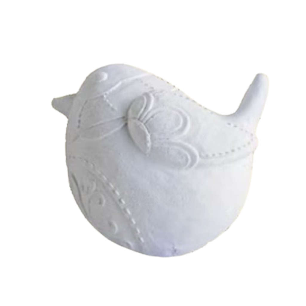 Aplique Pássaro grande 9,5x9 cm  em resina