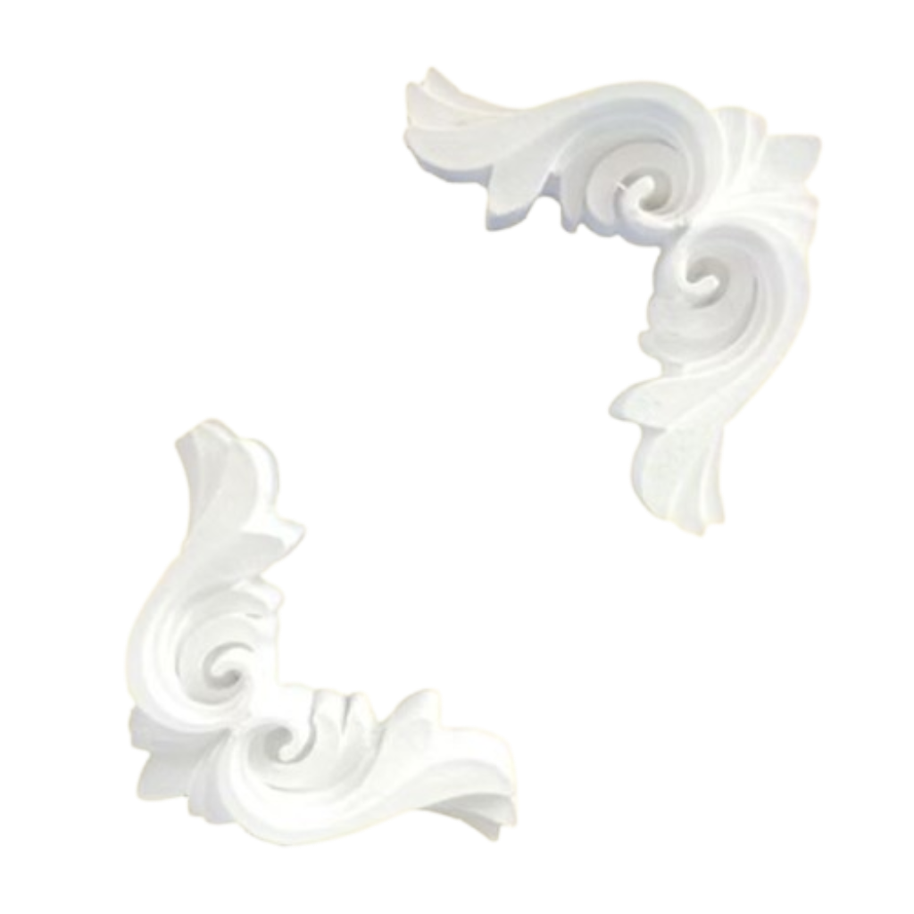 Aplique Cantoneira pacote  2 unidades - 4,5x7,5 cm resina