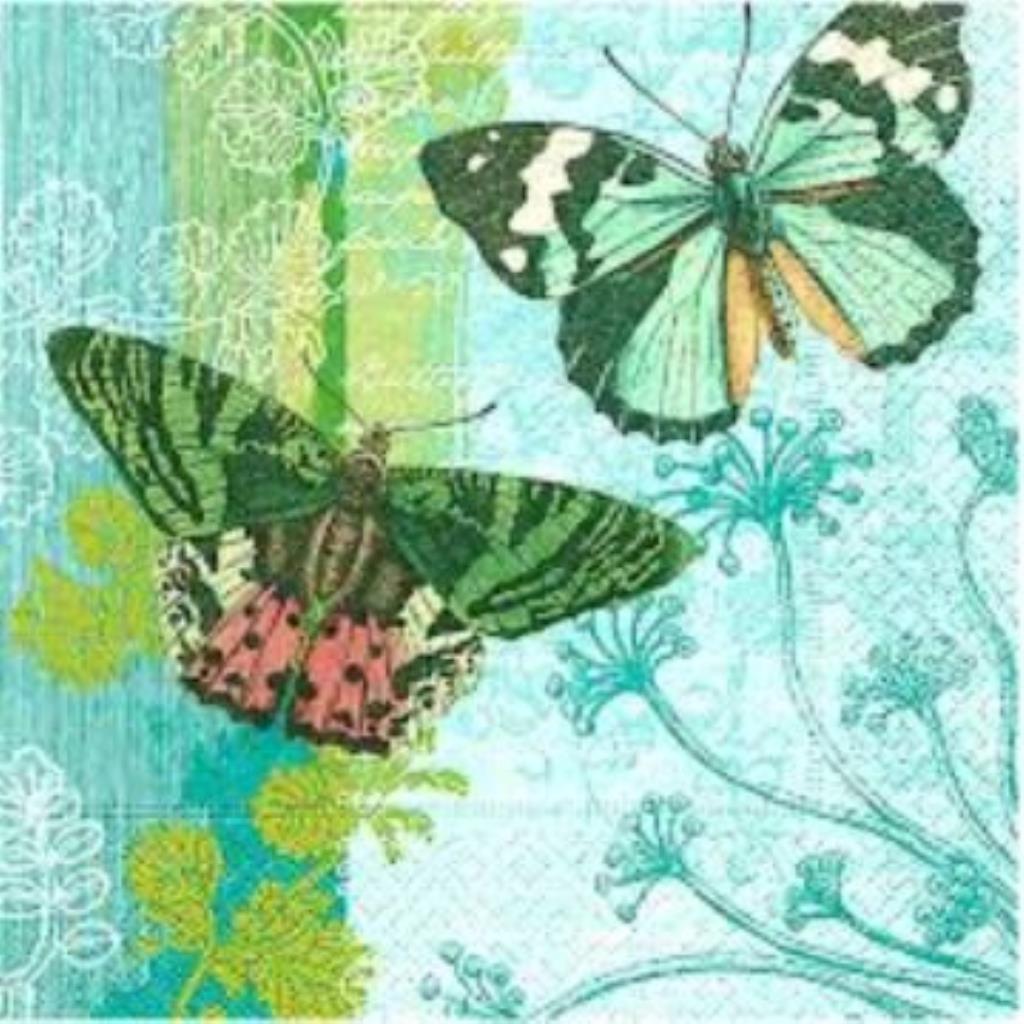 Guardanapo decoupage 33 x 33 "borboletas" com 2 peças