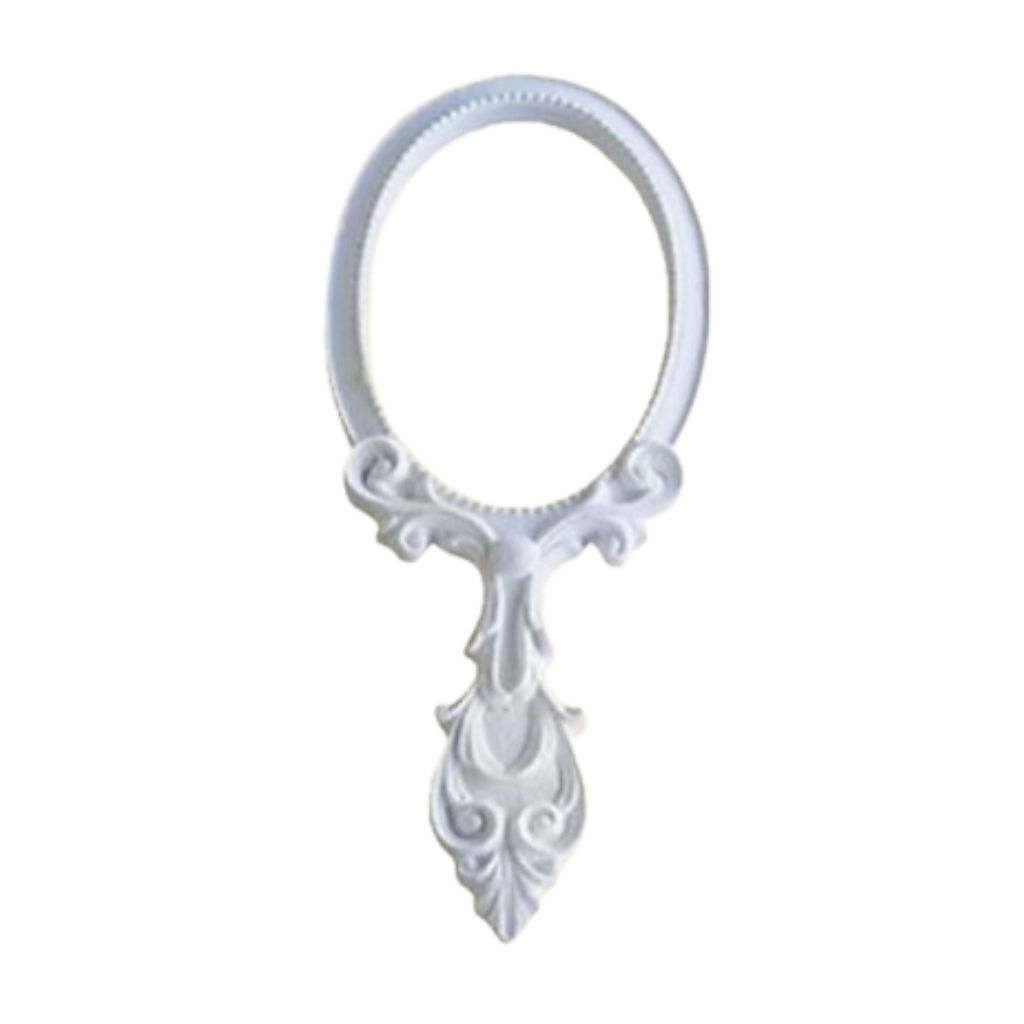 Aplique espelho de mão  - 21,5x9,5cm resina