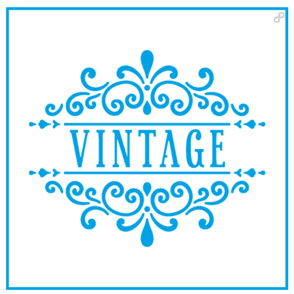 Stencil Quadrado - Selo Vintage - 10x10