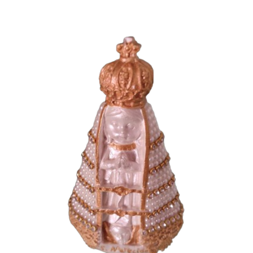Imagem Nossa Senhora Aparecida personalizada com stras e pérolas de gesso