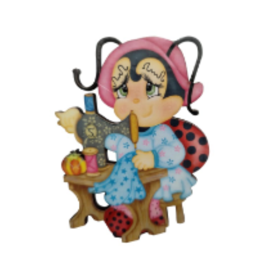 Aplique em Papel e MDF - Joaninha Costureira