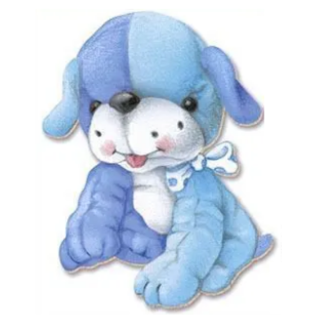 Aplique em Papel e MDF - Cachorro Azul