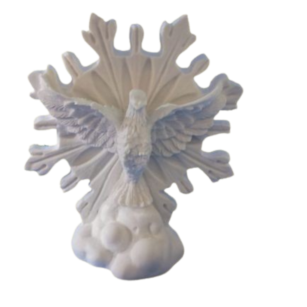 Aplique Divino com Raio em pé 10x8,5 cm resina
