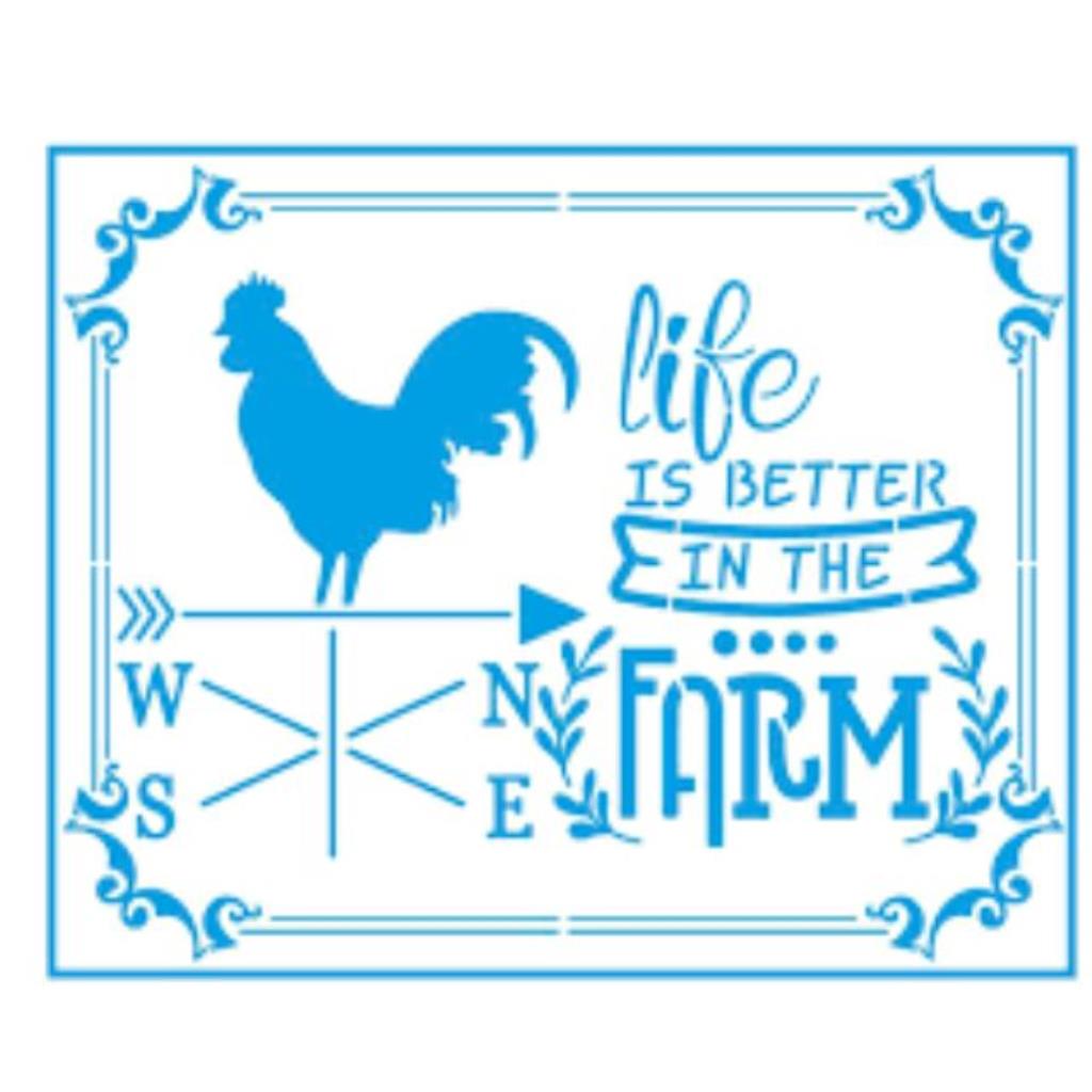 Stencil Retangular - Life Farm - 20x25