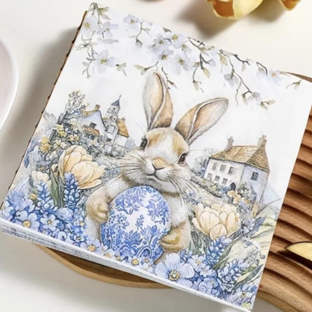 Guardanapo decoupage 33 x 33 Coelho com 2 peças