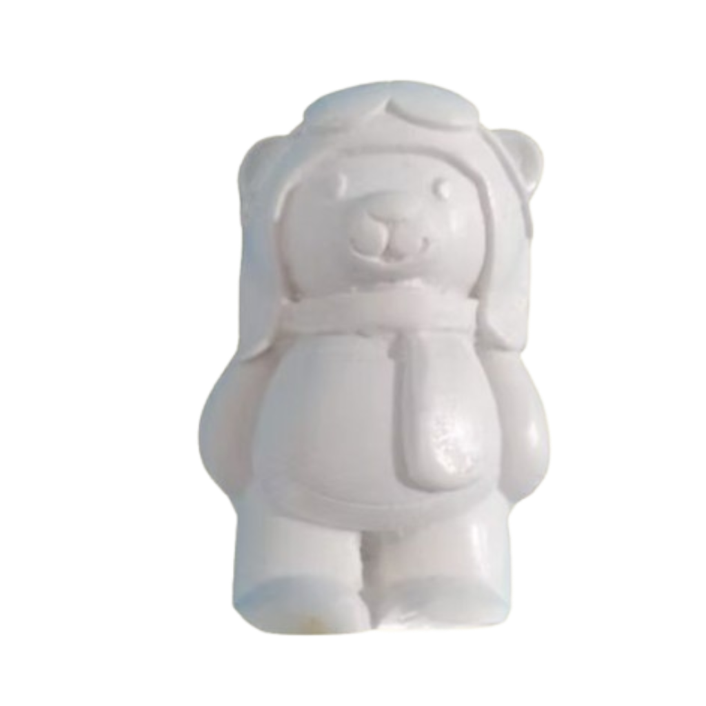 Aplique Urso Aviador- 9x6 cm resina