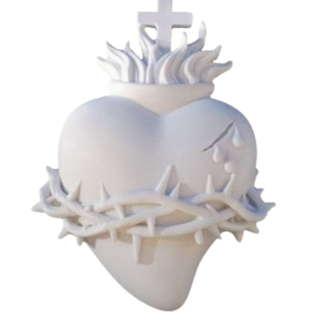 Aplique Sagrado Coração de Jesus 10x6cm Resina