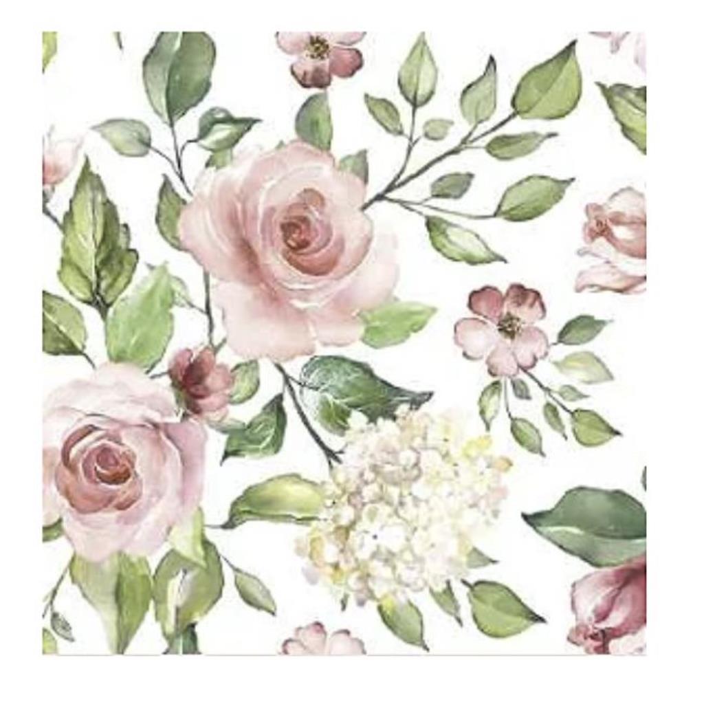 Guardanapo decoupage 33 x 33 Whatercolour Roses com 2 peças