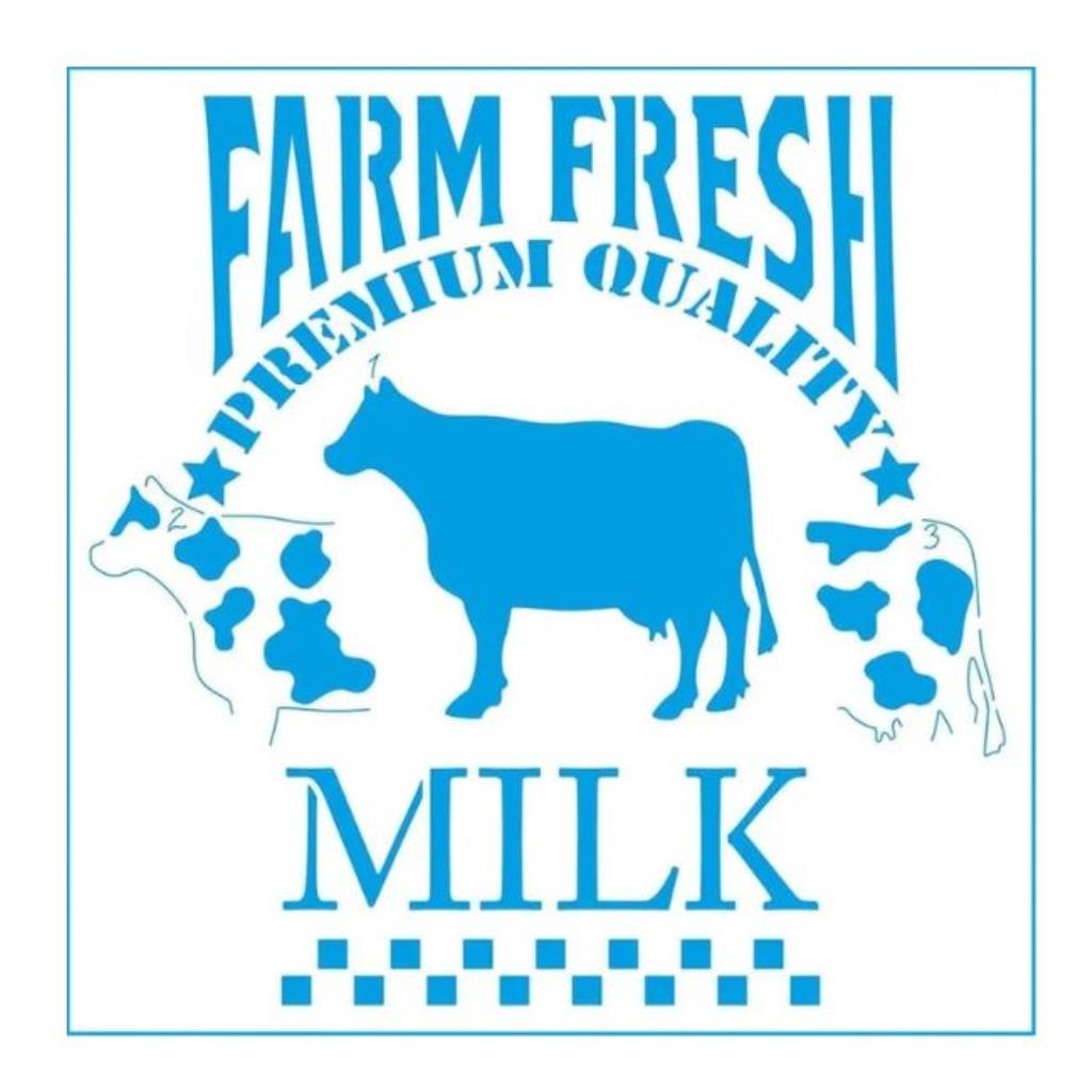 Stencil Art Quadrado - Farm Fresh  Milk 14x14