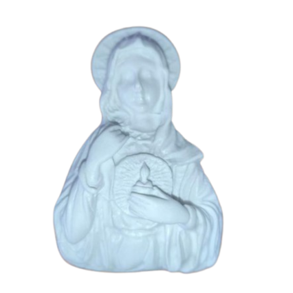 Aplique Coração de Maria 9,5x6 cm Resina