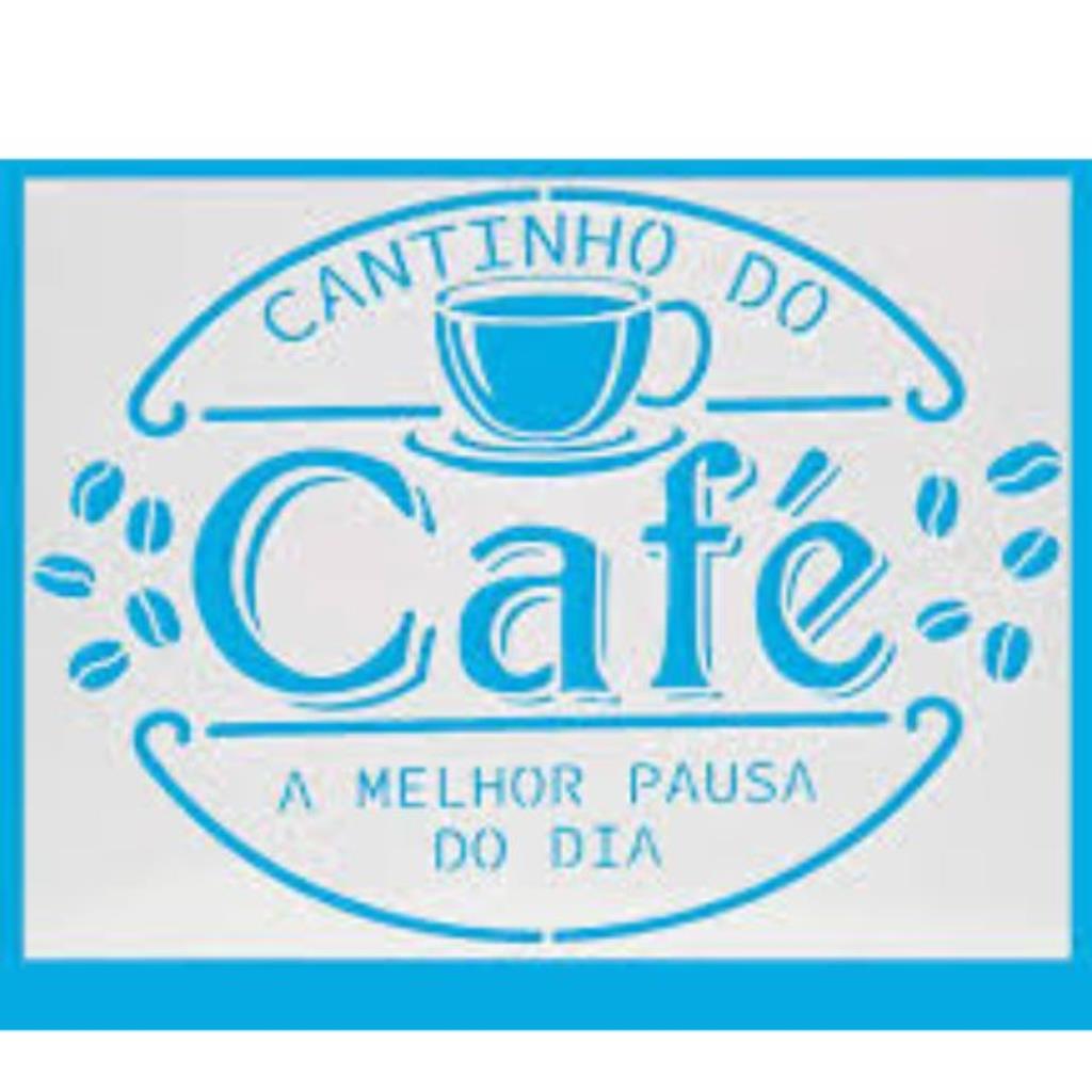 Stencil Retangular - Cantinho do Café - 20x25