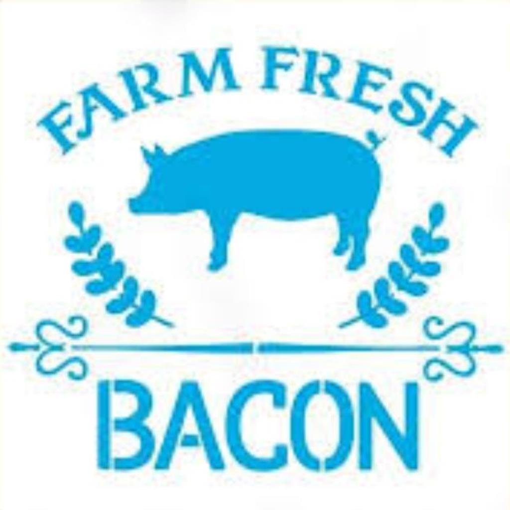 Stencil Art Quadrado - Farm Fresh  Bacon-14x14