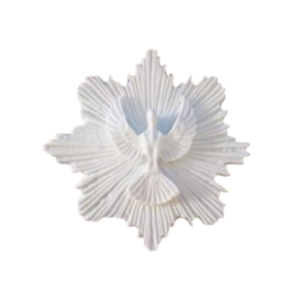 Aplique Divino Espirito Santo com Raio em Resina - 7X7 (cm)