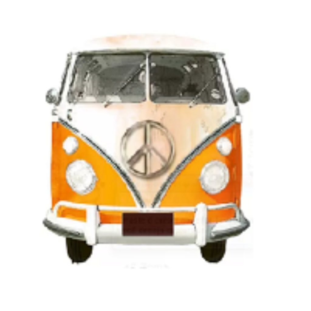 Aplique em Papel e MDF - Kombi Laranja