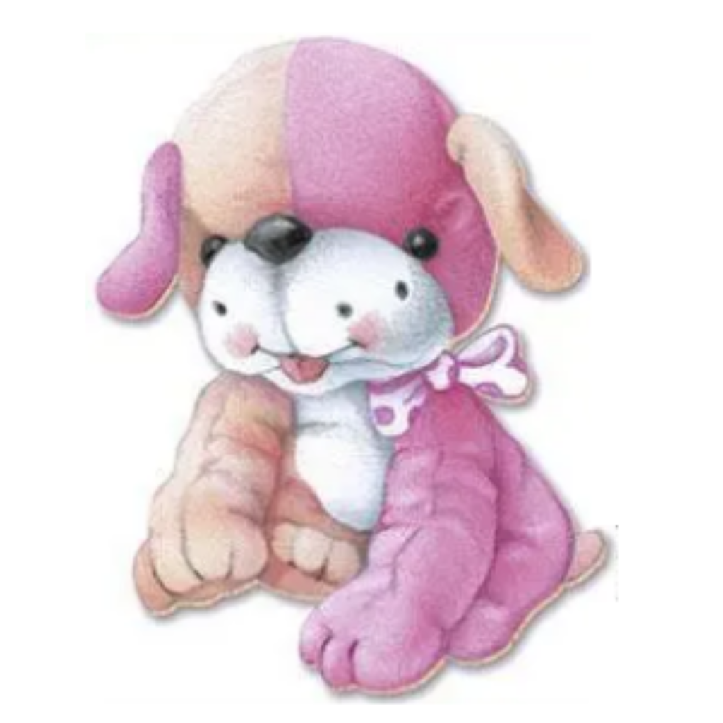 Aplique em Papel e MDF - Cachorro Rosa