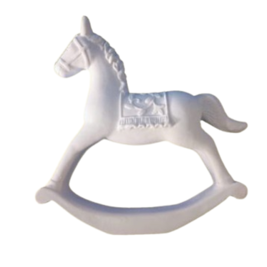 Aplique Cavalo de Balanço 16x16 cm resina
