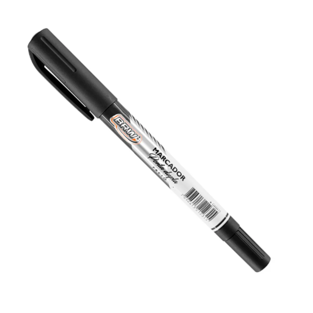 MARCADOR CD DUAS PONTAS PRETO BRW