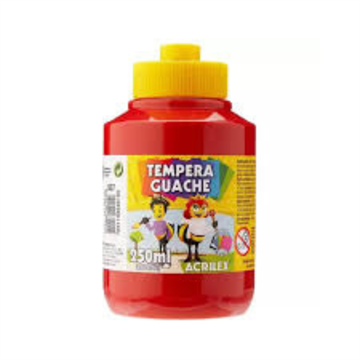 TINTA GUACHE 250ML VERMELHA ACRILEX