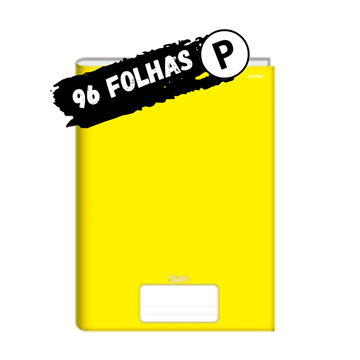 CADERNO COSTURADO 1/4 96FL AMARELO