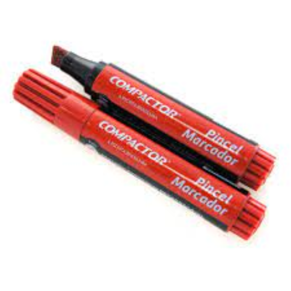 MARCADOR PERMENTE COMPACTOR VERMELHO