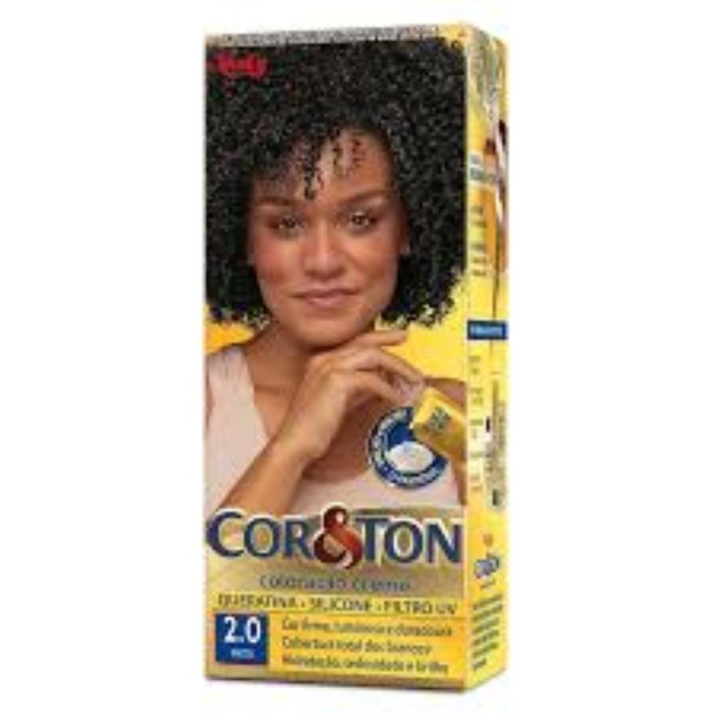 TINTURA PERMANENTE CORTON 50G 2.0 PRETO UNIT