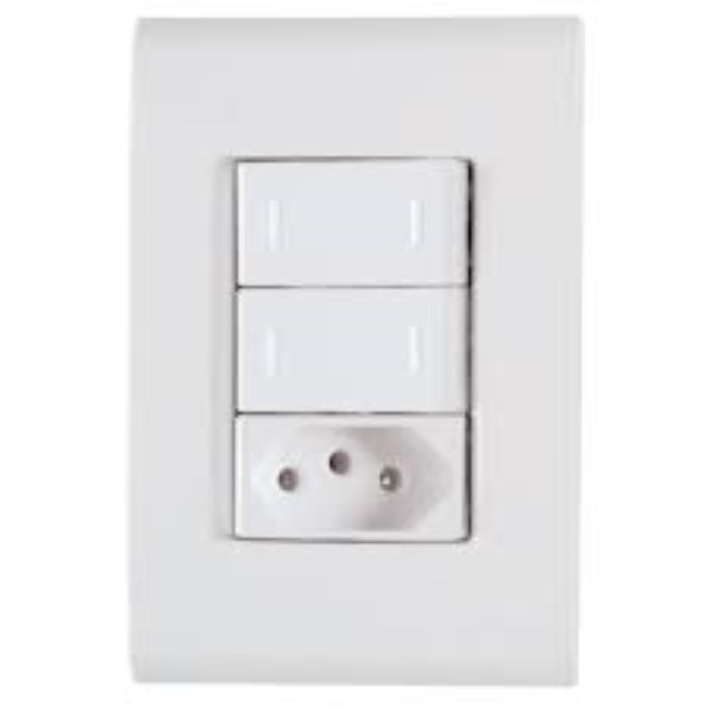 Conjunto 2 Interruptor Simples + Tomada 2P+T 20A250V 57170071