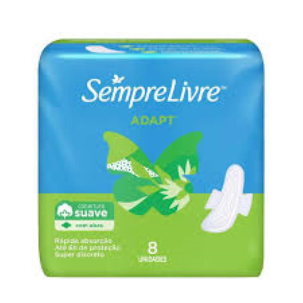 ABSORVENTE COM ABAS SEMPRE LIVRE C/8 ESPECIAL