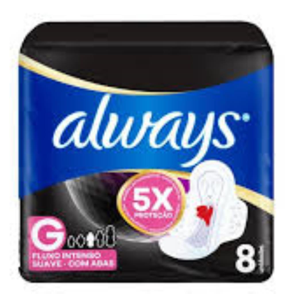 ABSORVENTE COM ABAS ALWAYS C/8 LEVE 8 PAGUE 7 NOTURNO PINK UNIT