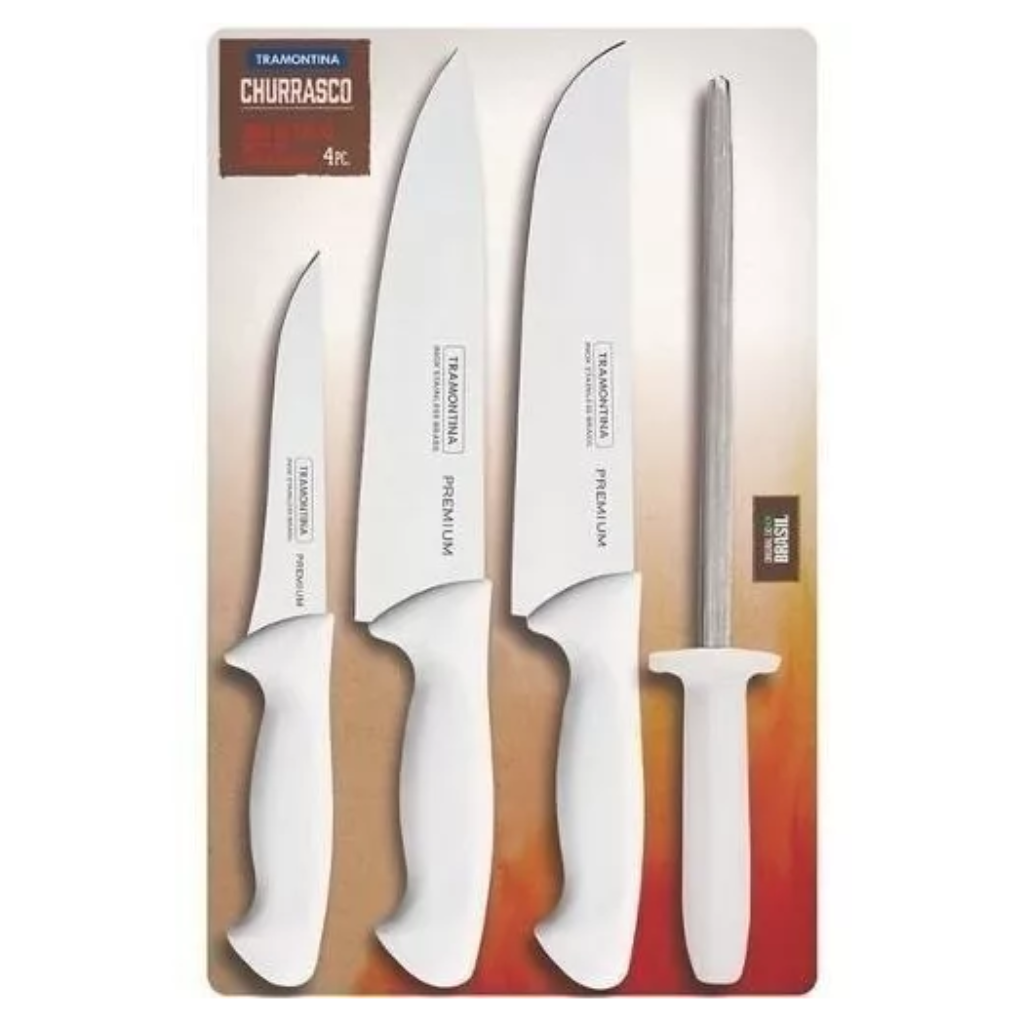 Jogo De Facas Churrasco Profissional Amolador Tramontina Nf