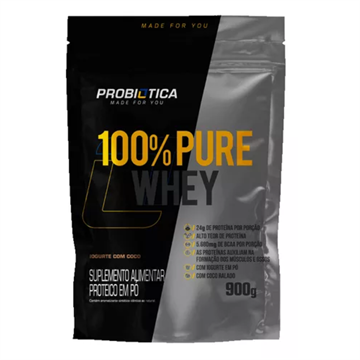 100% PURE WHEY REFIL 900G IOGURTE COM COCO VF - PROBIOTICA