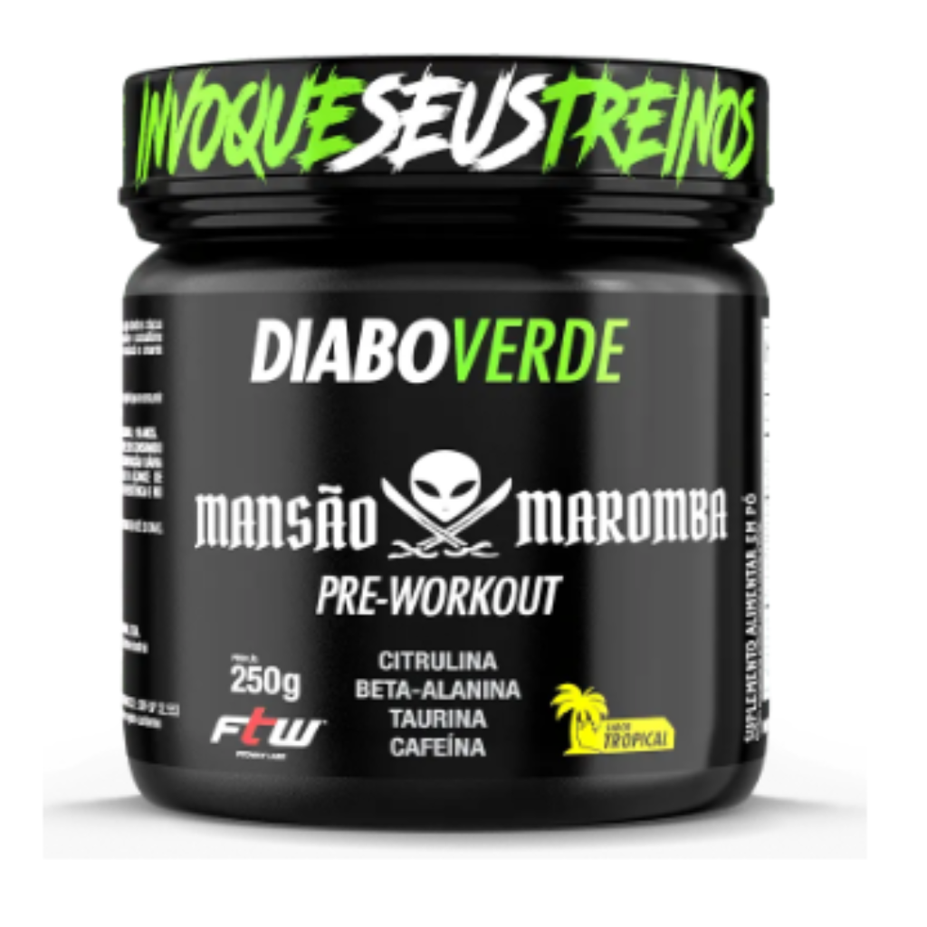 DIABO VERDE #PRE-WORKOUT MANSAO MAROMBA 250g - SABOR TROPICAL - FTW