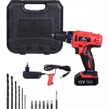 PARAFUSADEIRA 12V BATERIA BIV KIT13PCS - WORKER