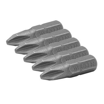 BITS PONTA PHILLIPS PH2 1/4X38,1MM 5PÇS- WORKER