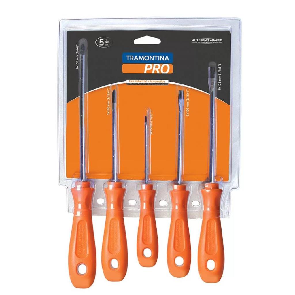 CHAVE FENDA PRO 5PC CROMO VANADIUM - TRAMONTINA PRO