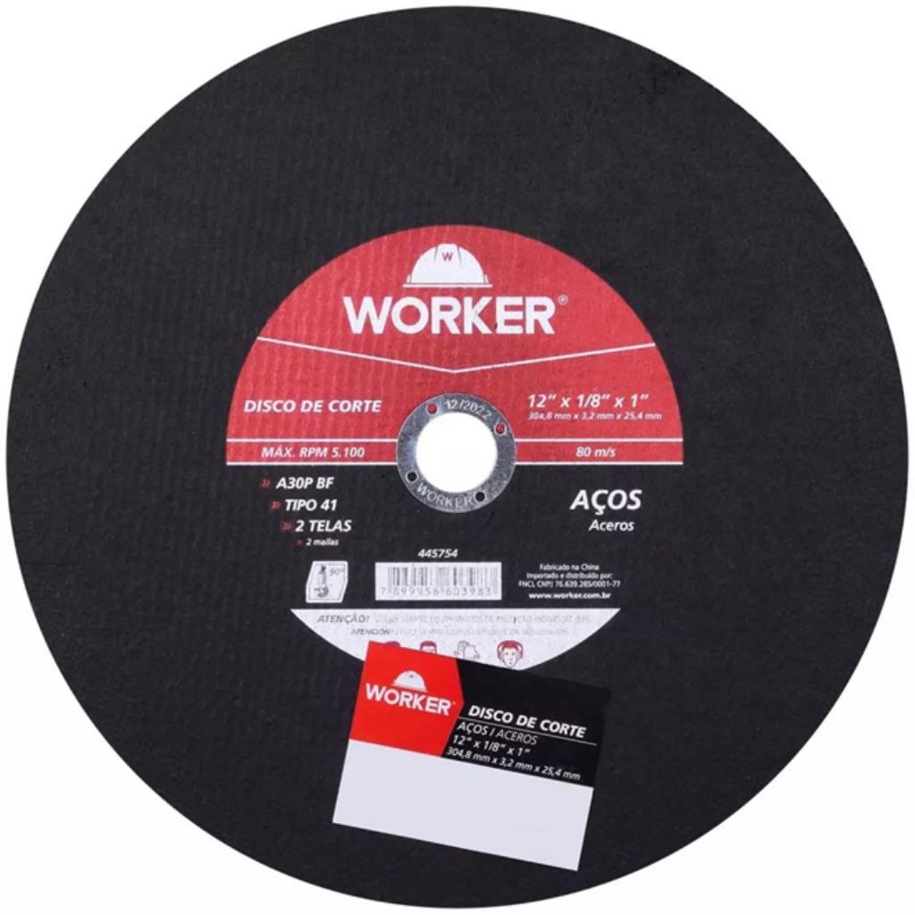 DISCO CORTE ACO 12"X1/8"X1" - WORKER
