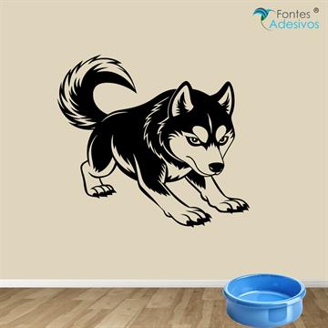 Adesivo de Parede Husky Siberiano - 60 x 54 cm