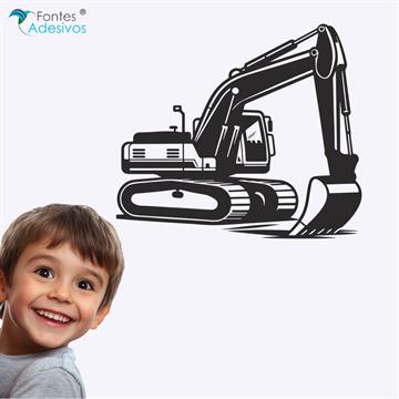 Adesivo de Parede Escavadeira - 64 x 56 cm