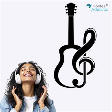 Adesivo de Parede Violão - 28 x 56 cm