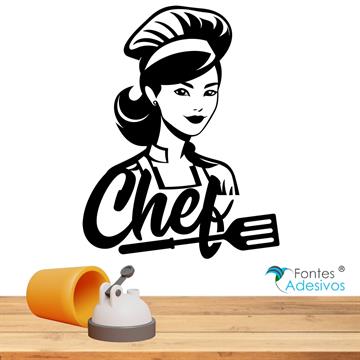 Adesivo de Parede Chef de Cozinha - 56 x 72 cm