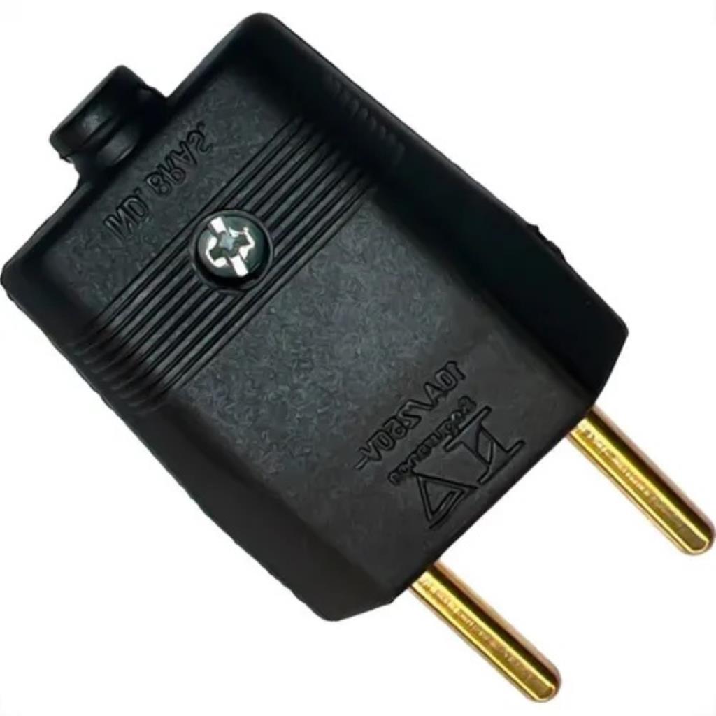 PINO PLUG MACHO 2 PINOS 10A PRETO 14030 ILUMI