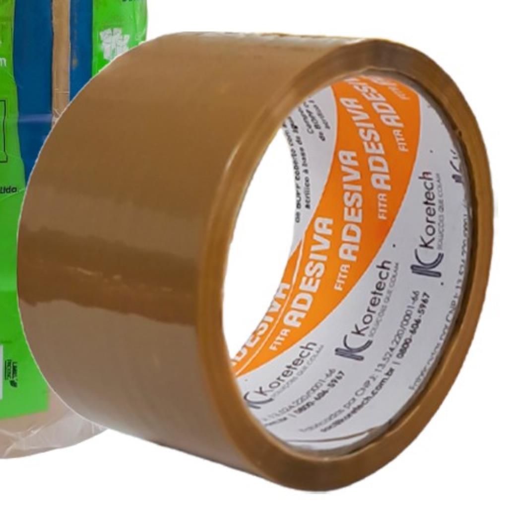 FITA ADESIVA EMBALAGEM KORETECH MARROM 48mm x 100m